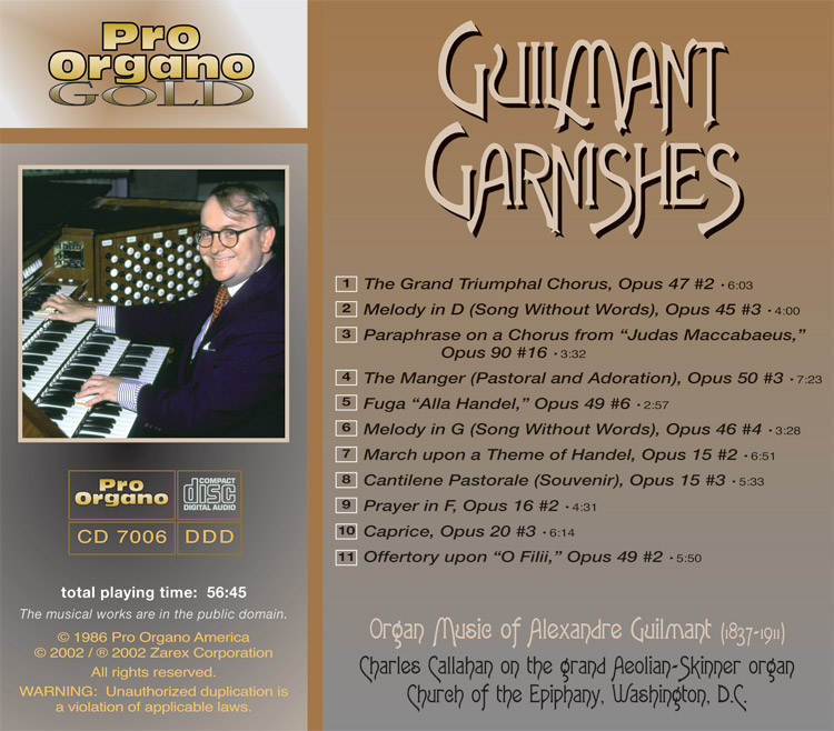 Guilmant Garnishes (Audio CD) Charles Callahan