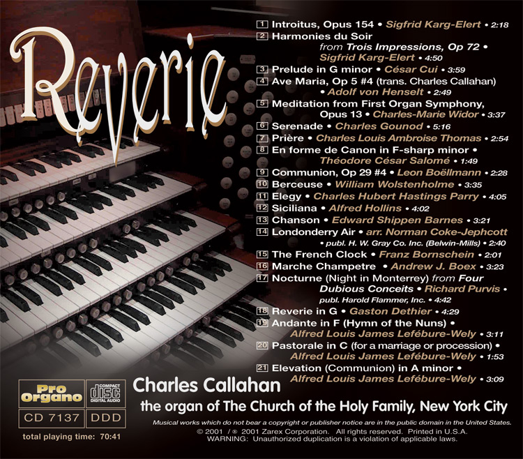 Reverie (Audio CD) Charles Callahan